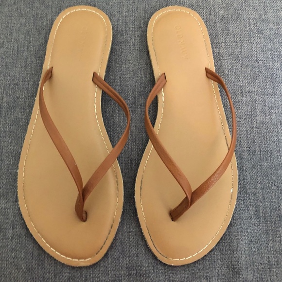 old navy leather flip flops